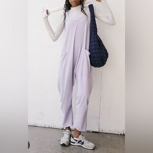 Free People Hot Shot Jumpsuit Overalls in Lavender Frost small